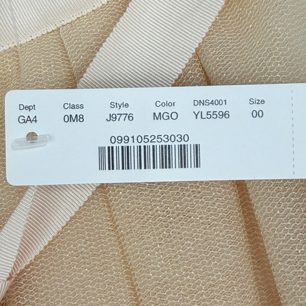 J.Crew Tulle Ball Skirt in Pale Buff Gold Pleated Ribbon Belt A-line Maxi Sz-00 - Picture 12 of 16